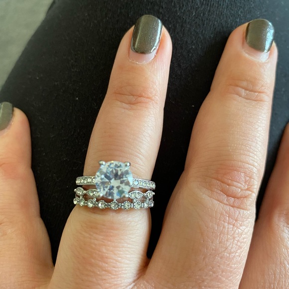 NEW solitaire engagement wedding bridal  925 ring - Picture 2 of 3